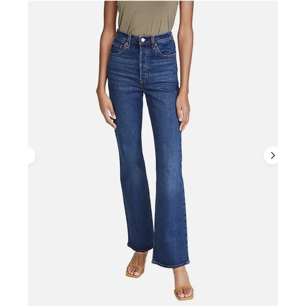 Levi's Premium Ribcage Bootcut Jeans‎ Women 29 X 33 Dark Blue High Rise NWT